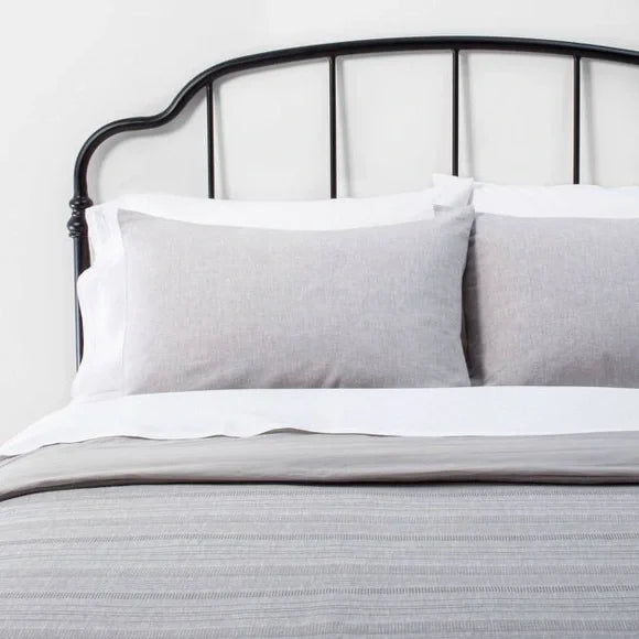 Textured Stripe Comforter Set Full / Queen Jet Gray - Hearth & Hand