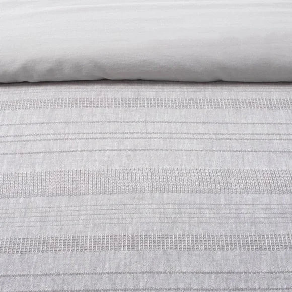 Textured Stripe Comforter Set Full / Queen Jet Gray - Hearth & Hand