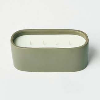 Bergamot & Peppercorn Green Ceramic Oval Candle 32 oz 4 wick - Threshold