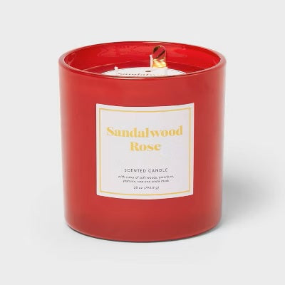 Sandalwood Rose Candle 28oz 3 wick - Opalhouse