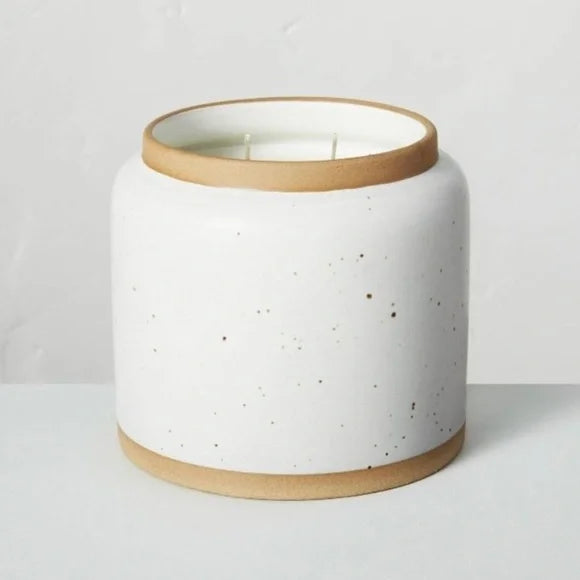 Hearth & Hand With Magnolia Birch & Amber Speckled Ceramic Candle - Cream