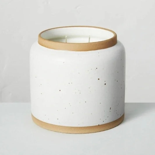 Hearth & Hand With Magnolia Birch & Amber Speckled Ceramic Candle - Cream